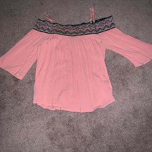 Off the shoulder long sleeve shirt